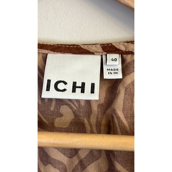 SOLD!! ICHI Rita Animal Print Short Button Down Viscoseā Dress Size 12 US - Picture 3 of 7